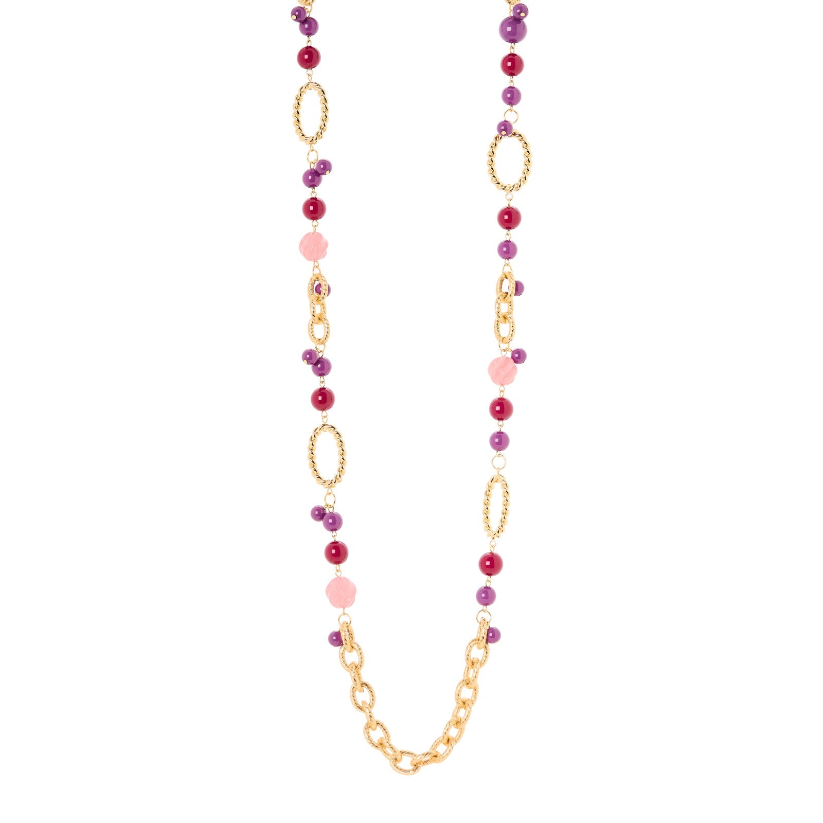 Collana lunga catena boule anelli Belle Epoque - Viola - Sodini Bijoux