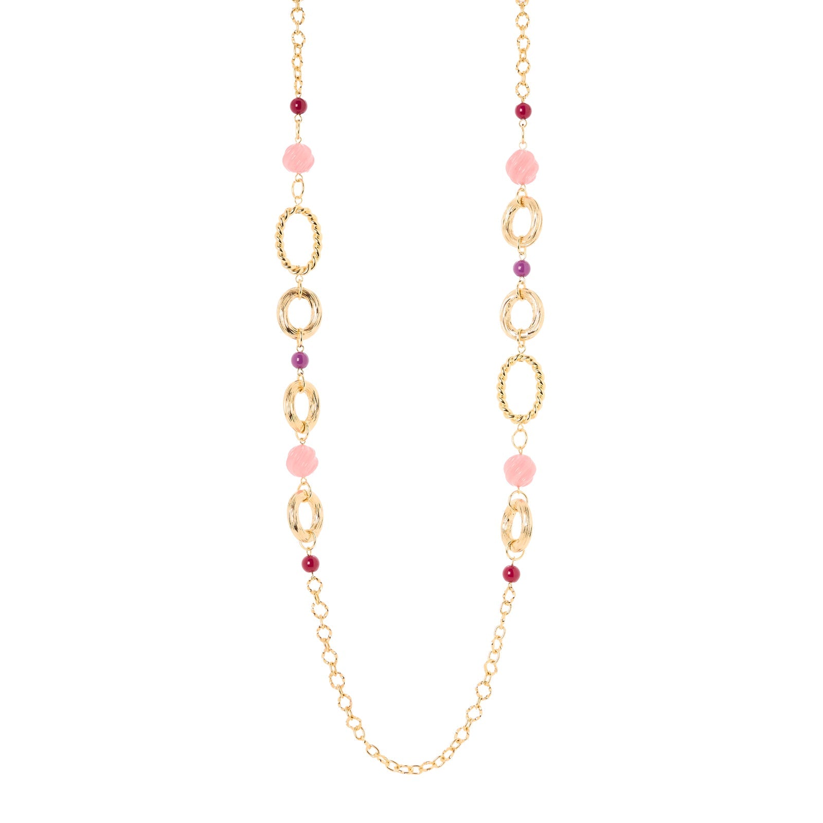 Collana lunga catena anelli sfere Belle Epoque - Viola - Sodini Bijoux