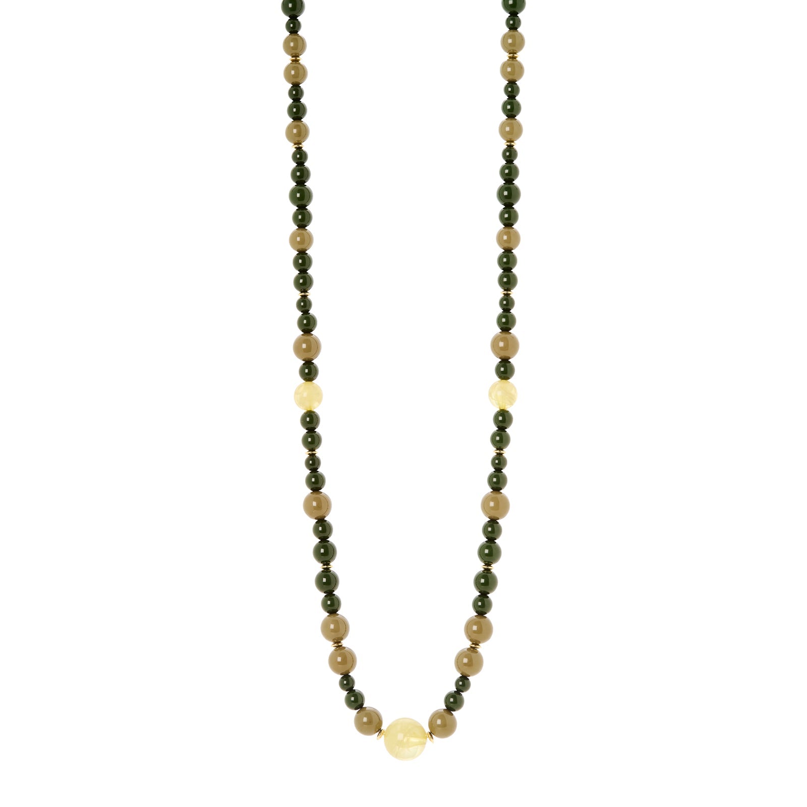 Collana lunga sfere variegate Belle Epoque - Verde - Sodini Bijoux