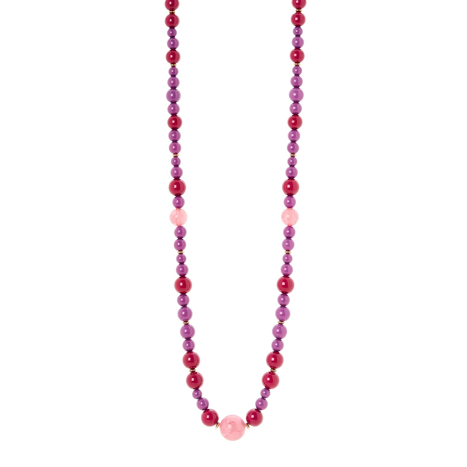 Collana lunga sfere variegate Belle Epoque - Viola - Sodini Bijoux
