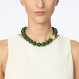 Collana corta sfere e boule rigata Belle Epoque - Verde - Sodini Bijoux
