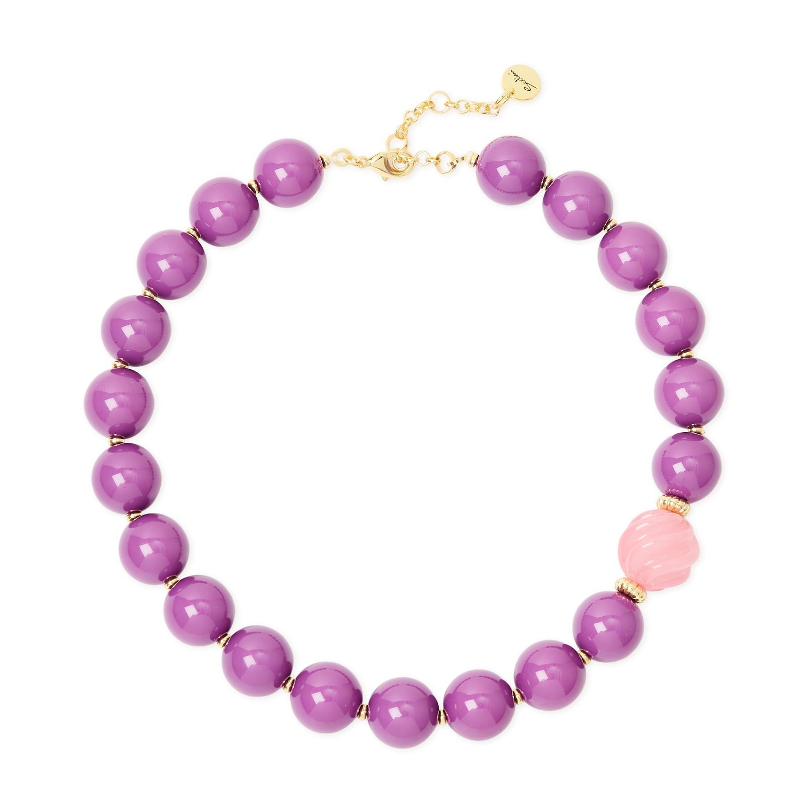 Collana corta sfere e boule rigata Belle Epoque - Viola - Sodini Bijoux