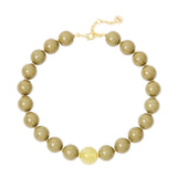 Short necklace spheres faceted boule Belle Epoque - Olive - Sodini Bijoux