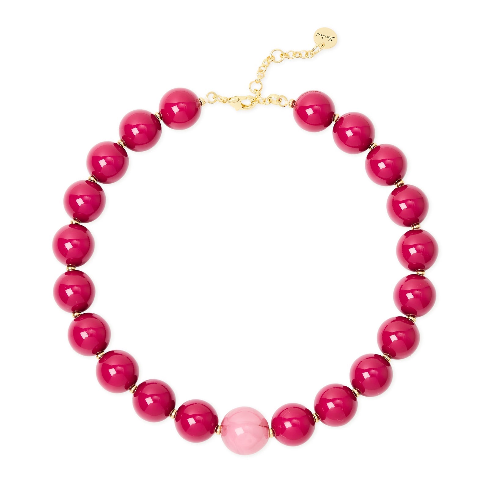Collana corta sfere e boule sfaccettata Belle Epoque - Fucsia - Sodini Bijoux
