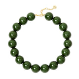 Short necklace large spheres Belle Epoque - Green - Sodini Bijoux