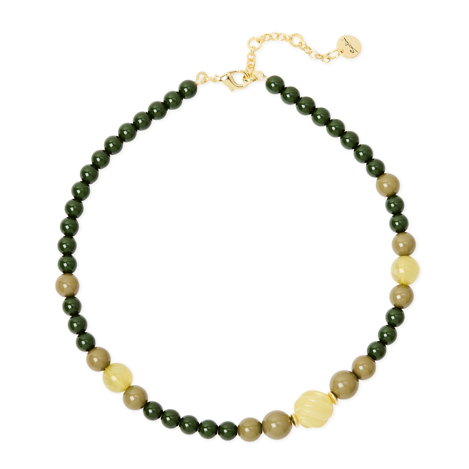 Short necklace chromatic spheres Belle Epoque - Green - Sodini Bijoux
