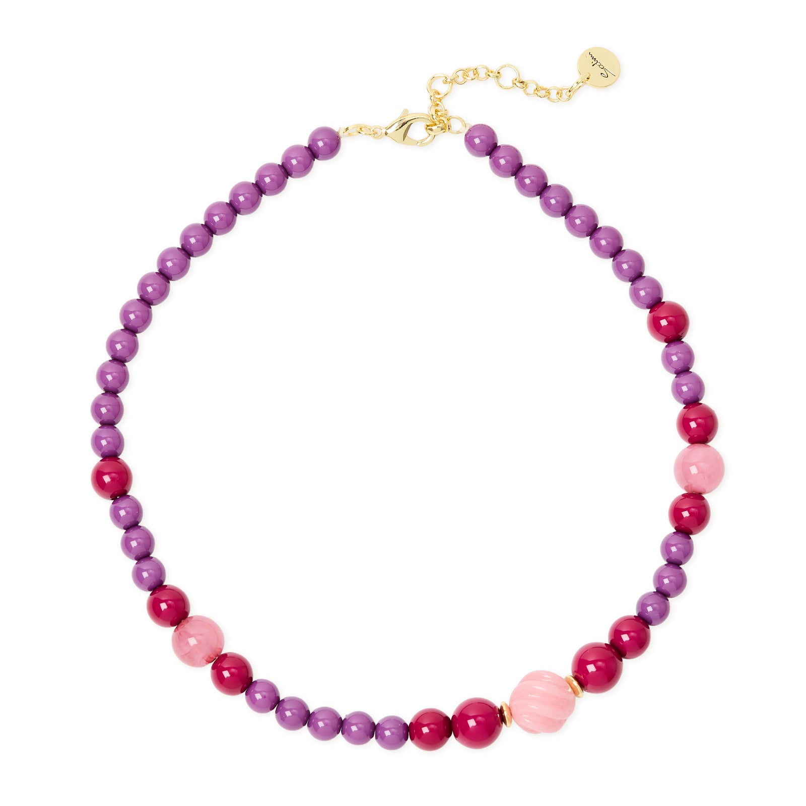 Short necklace chromatic spheres Belle Epoque - Purple - Sodini Bijoux