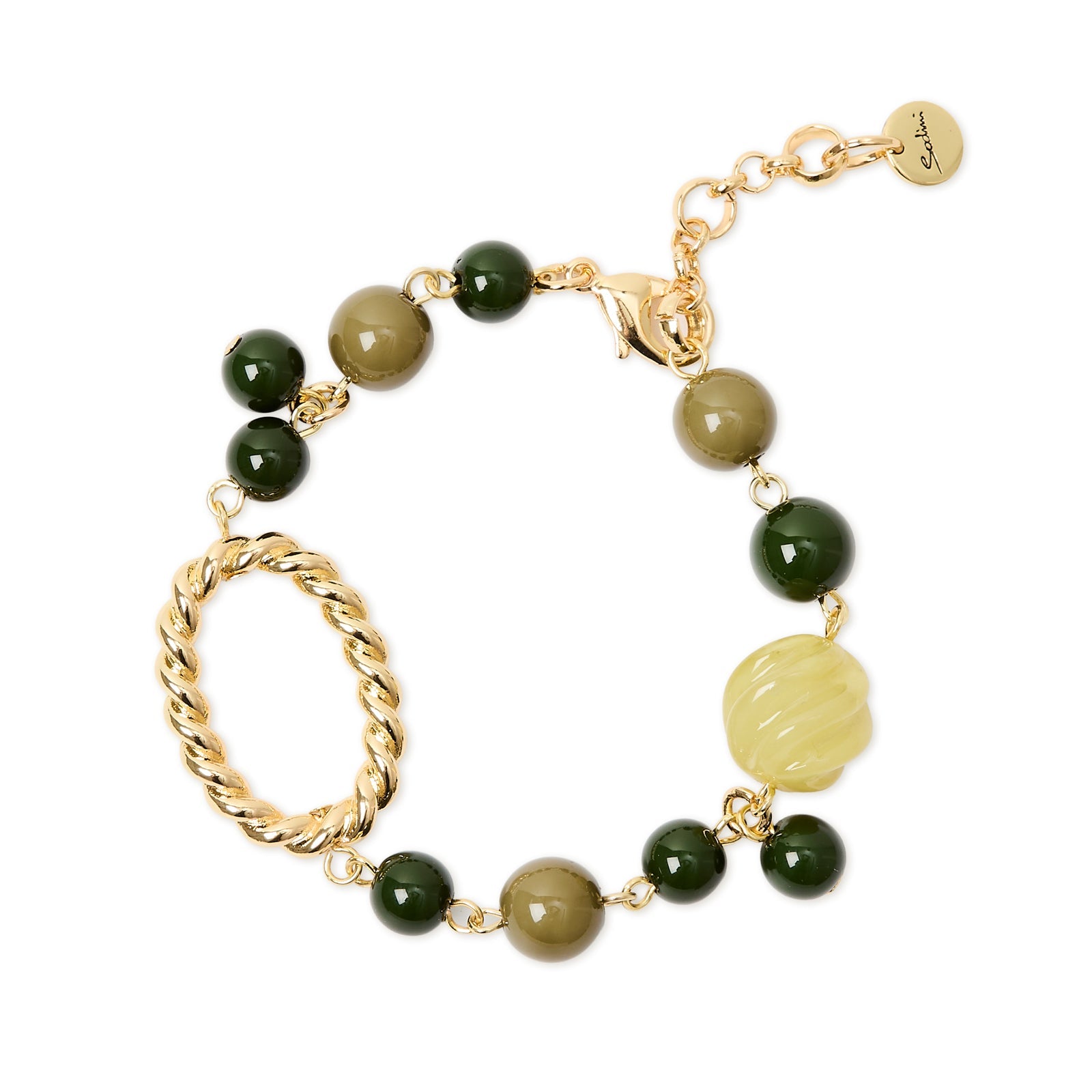 Bracciale sfere e anello ovale Belle Epoque - Verde - Sodini Bijoux
