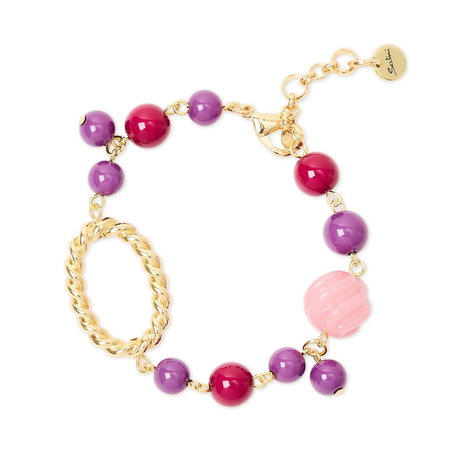 Bracciale sfere e anello ovale Belle Epoque - Viola - Sodini Bijoux