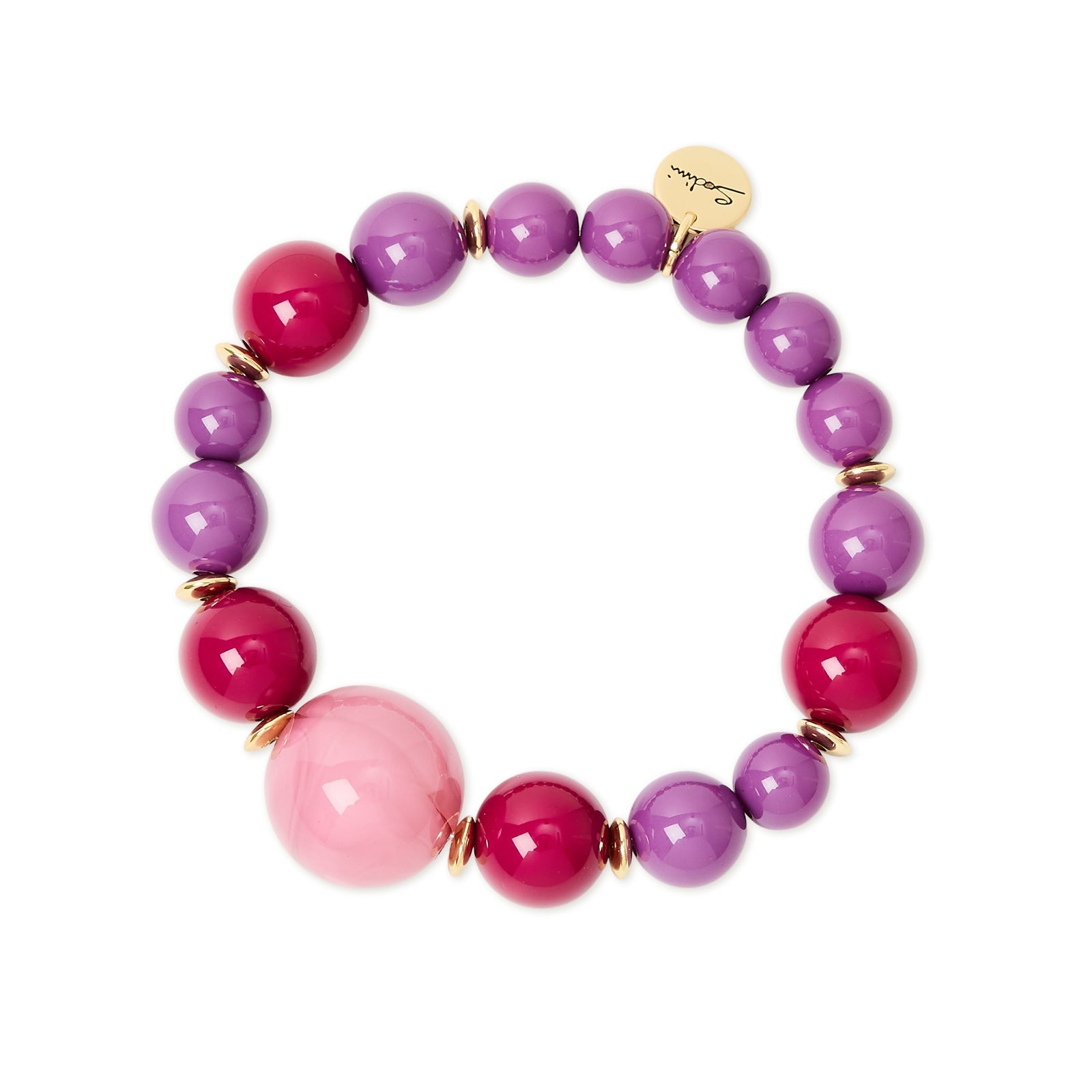 Variegated spheres stretch bracelet Belle Epoque - Purple - Sodini Bijoux