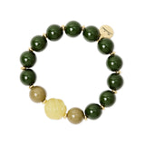 Spheres ridged boule stretch bracelet Belle Epoque - Green - Sodini Bijoux