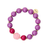 Spheres ridged boule stretch bracelet Belle Epoque - Purple - Sodini Bijoux