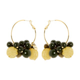 Hoop and cluster earrings Belle Epoque - Green - Sodini Bijoux