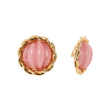 Button ridged cabochon earrings Belle Epoque - Purple - Sodini Bijoux