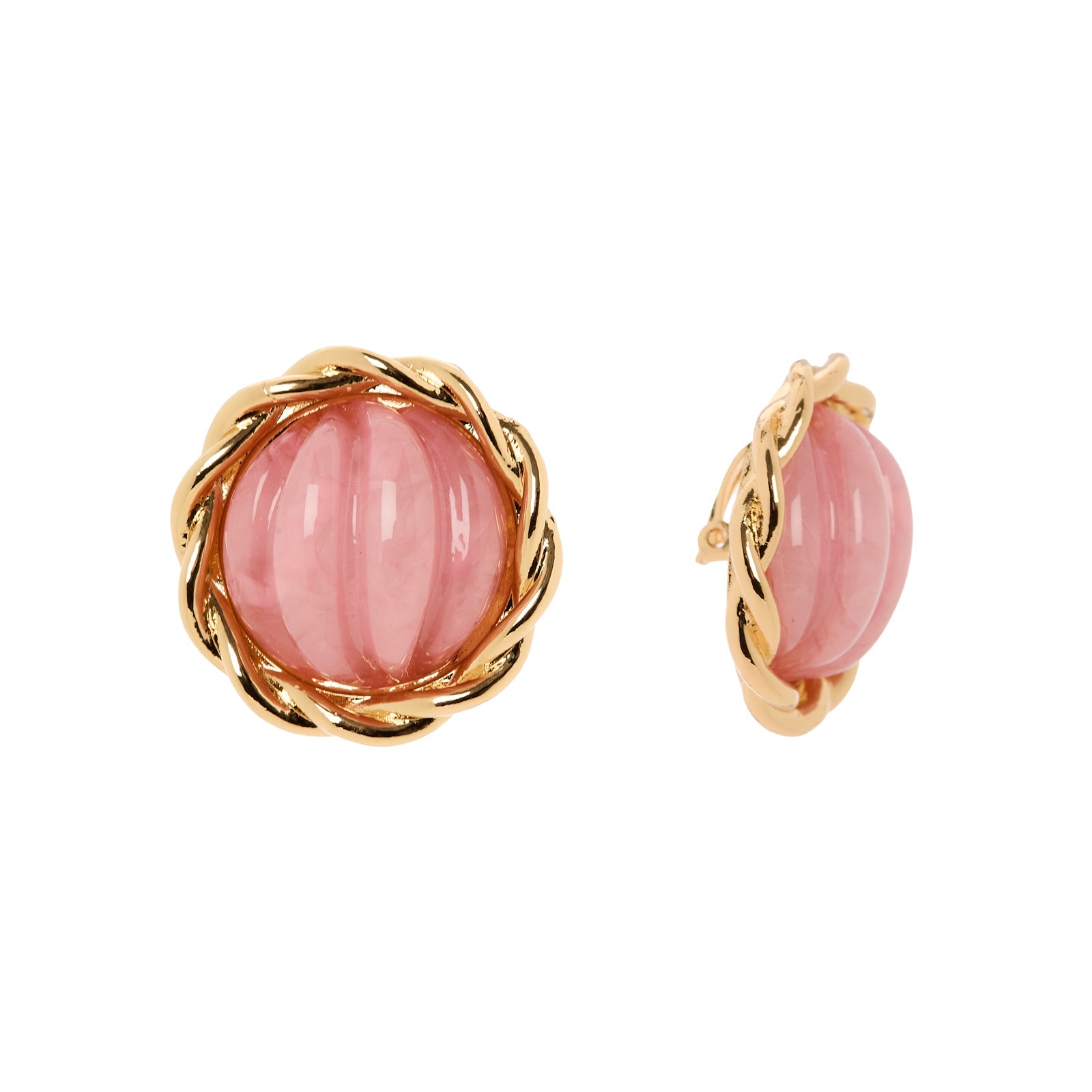 Button ridged cabochon earrings Belle Epoque - Purple - Sodini Bijoux