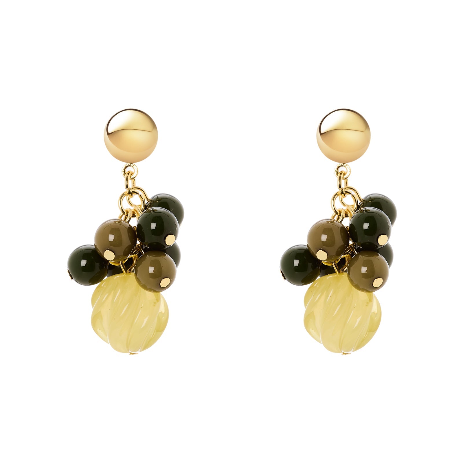 Dangling cluster earrings Belle Epoque - Green - Sodini Bijoux