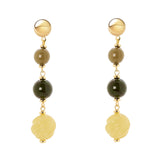Dangling chained spheres earrings Belle Epoque - Green - Sodini Bijoux