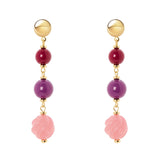 Dangling chained spheres earrings Belle Epoque - Purple - Sodini Bijoux