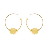 Orecchini cerchio e boule rigata Belle Epoque - Verde - Sodini Bijoux