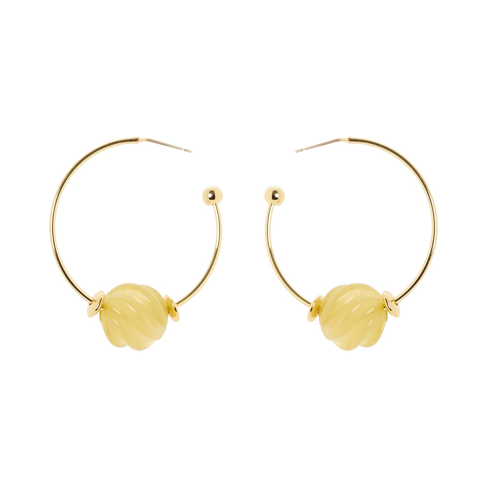 Orecchini cerchio e boule rigata Belle Epoque - Verde - Sodini Bijoux