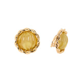 Small button cabochon earrings Belle Epoque - Green - Sodini Bijoux