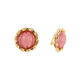 Orecchini piccolo bottone cabochon rigato Belle Epoque - Viola - Sodini Bijoux