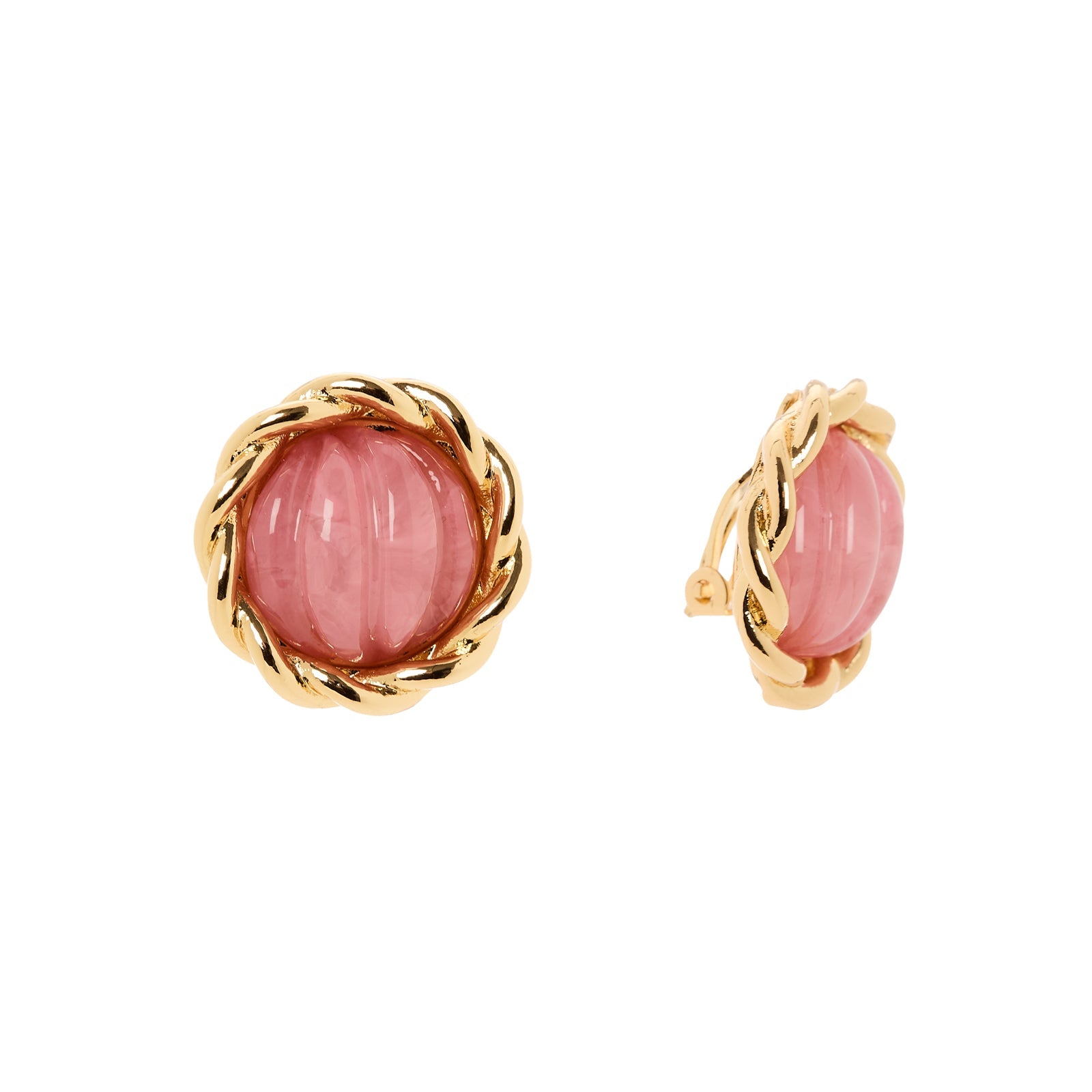 Orecchini piccolo bottone cabochon rigato Belle Epoque - Viola - Sodini Bijoux