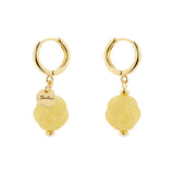 Hoop boule earrings Belle Epoque - Light green - Sodini Bijoux