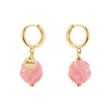 Orecchini cerchietto e boule pendente Belle Epoque - Rosa - Sodini Bijoux