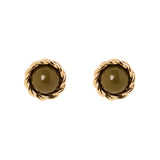 Orecchini mini bottone cabochon Belle Epoque - Oliva - Sodini Bijoux