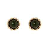 Orecchini mini bottone cabochon Belle Epoque - Verde - Sodini Bijoux