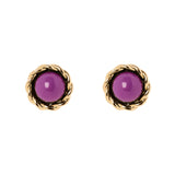 Orecchini mini bottone cabochon Belle Epoque - Viola - Sodini Bijoux