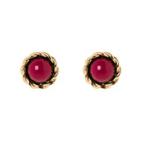 Orecchini mini bottone cabochon Belle Epoque - Fucsia - Sodini Bijoux