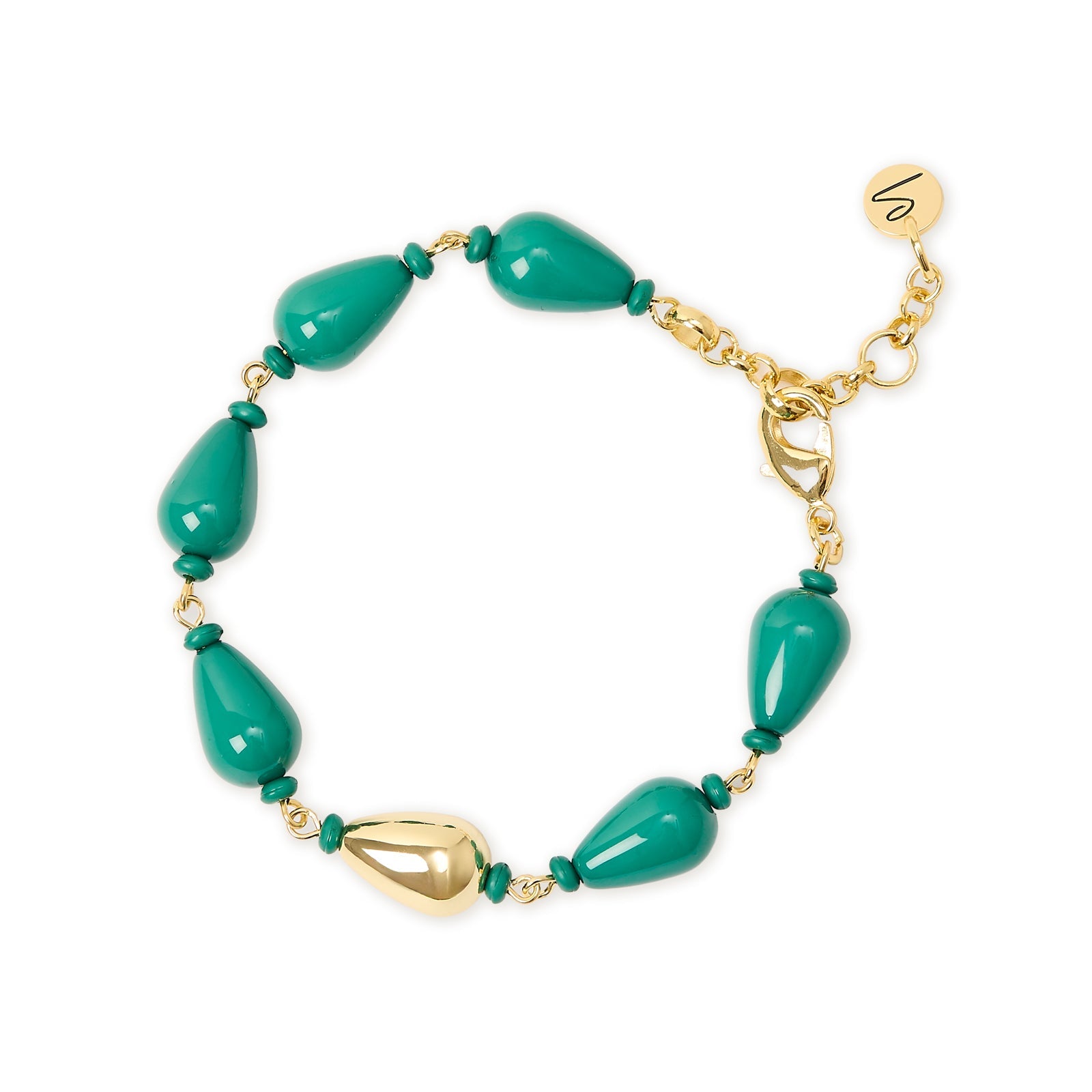 Bracciale gocce incatenate Droplet - Verde - Sodini Bijoux