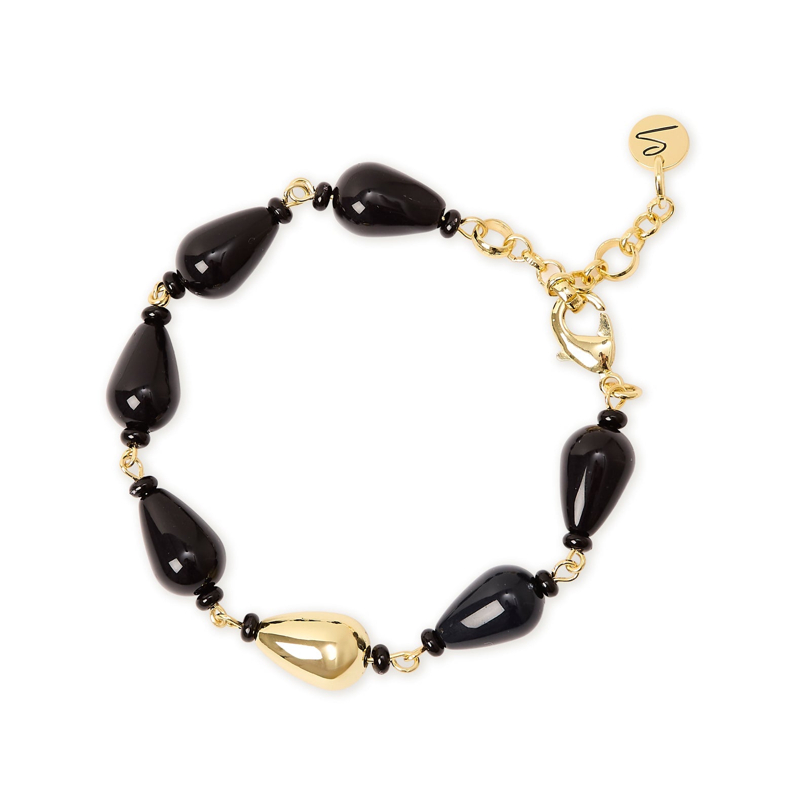 Bracciale gocce incatenate Droplet - Nero - Sodini Bijoux