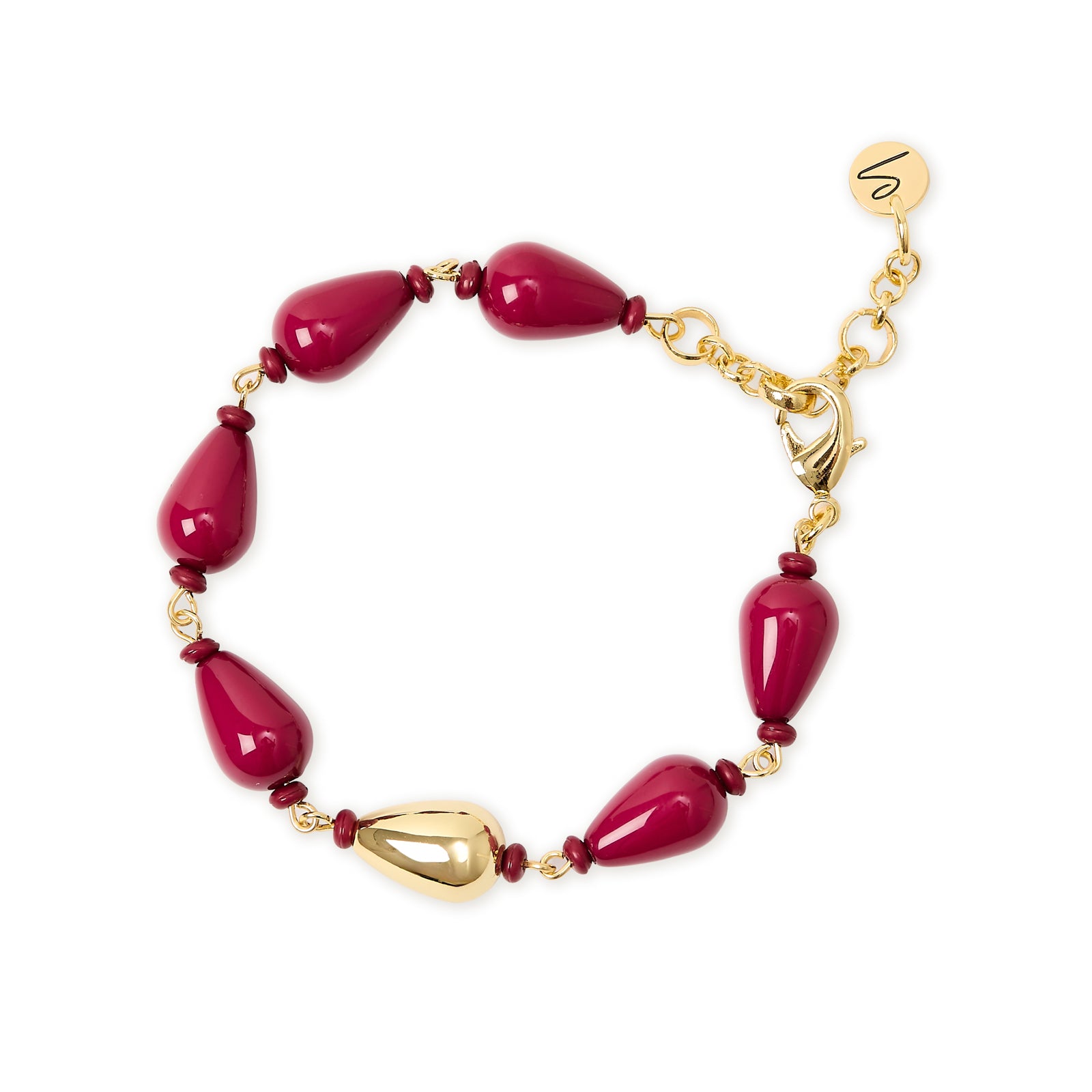 Bracciale gocce incatenate Droplet - Rosso - Sodini Bijoux