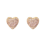 Orecchini a cuore Petit Pavè - Pesca - Sodini Bijoux