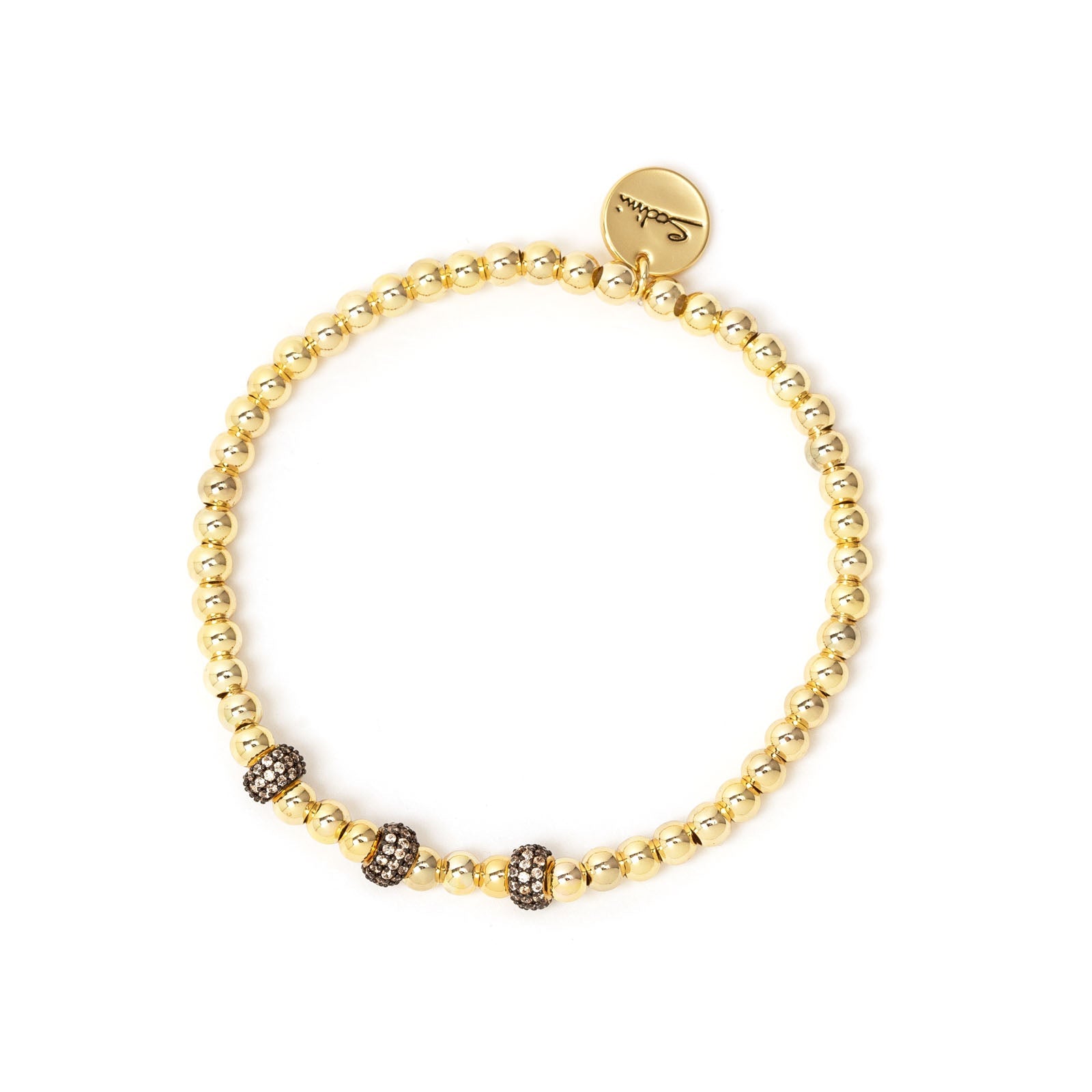 Bracciale elastico sfere e anelli di zirconi Judith - Oro - Sodini Bijoux
