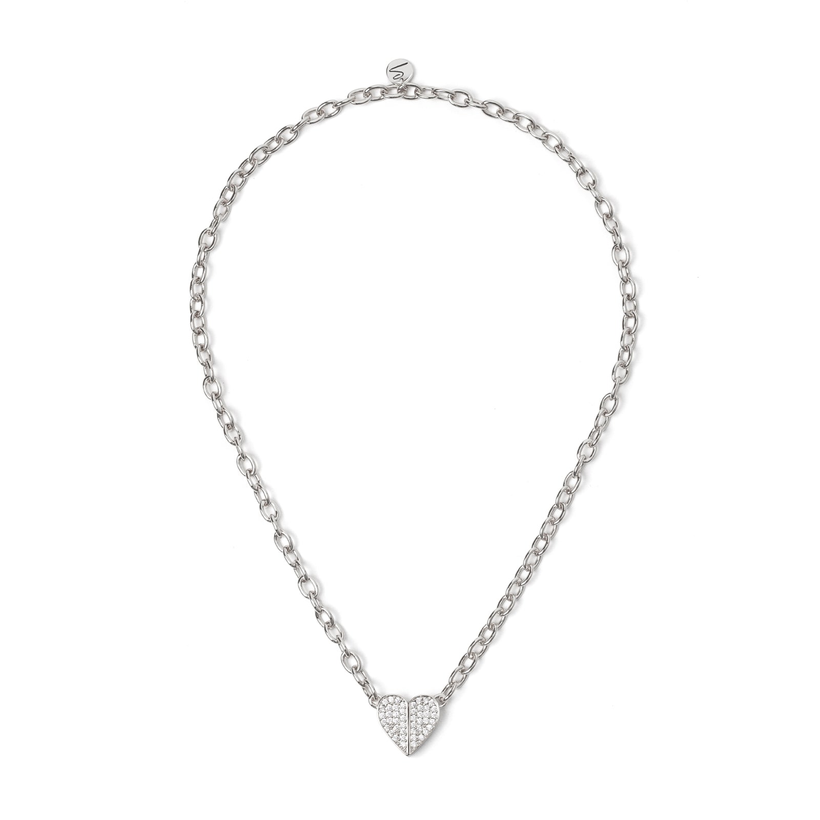 Collana corta cuore di pavè #Sharethelove - Argento - Sodini Bijoux