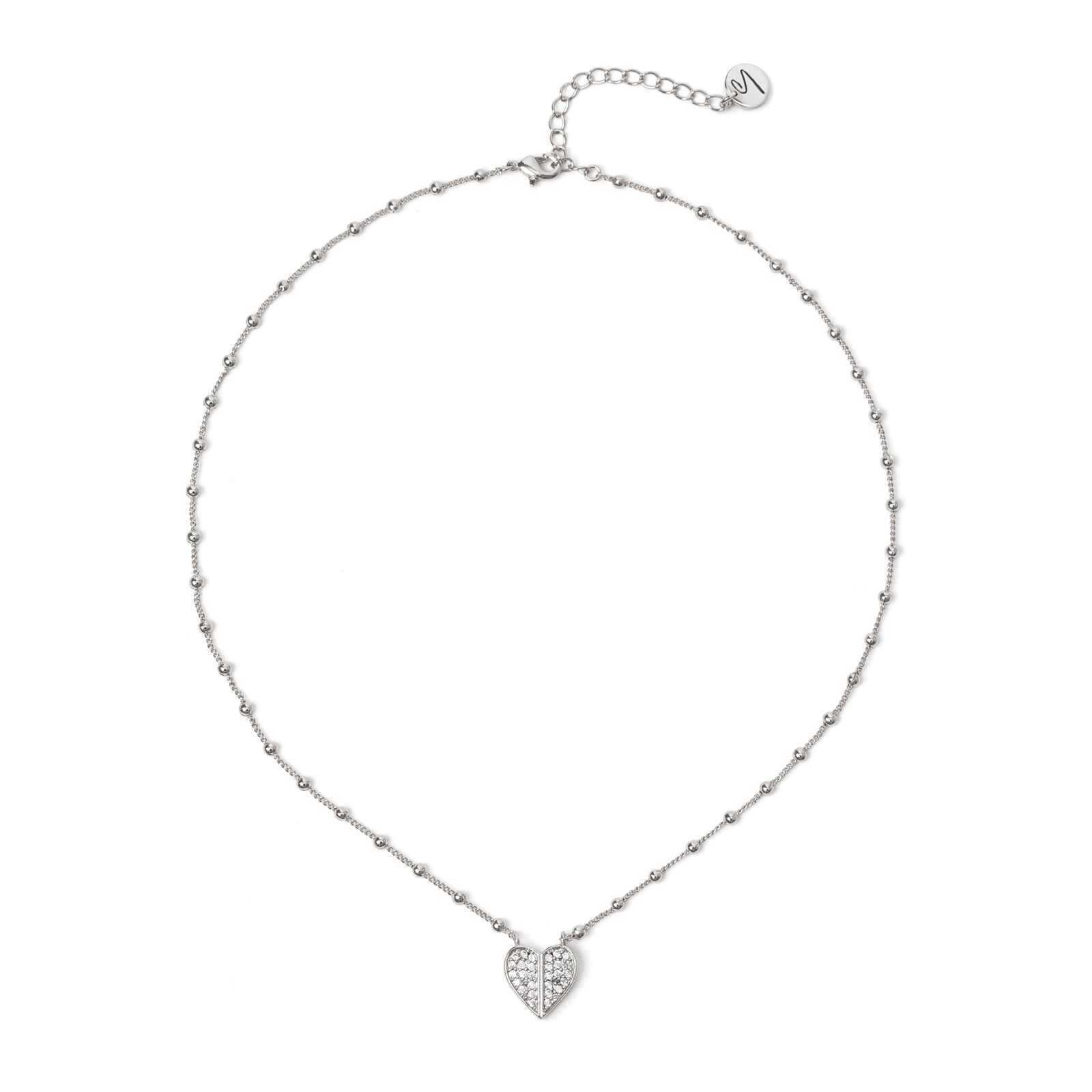 Girocollo mini-boule e cuore di pavè #Sharethelove - Argento - Sodini Bijoux