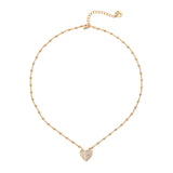 Girocollo mini-boule e cuore di pavè #Sharethelove - Oro - Sodini Bijoux