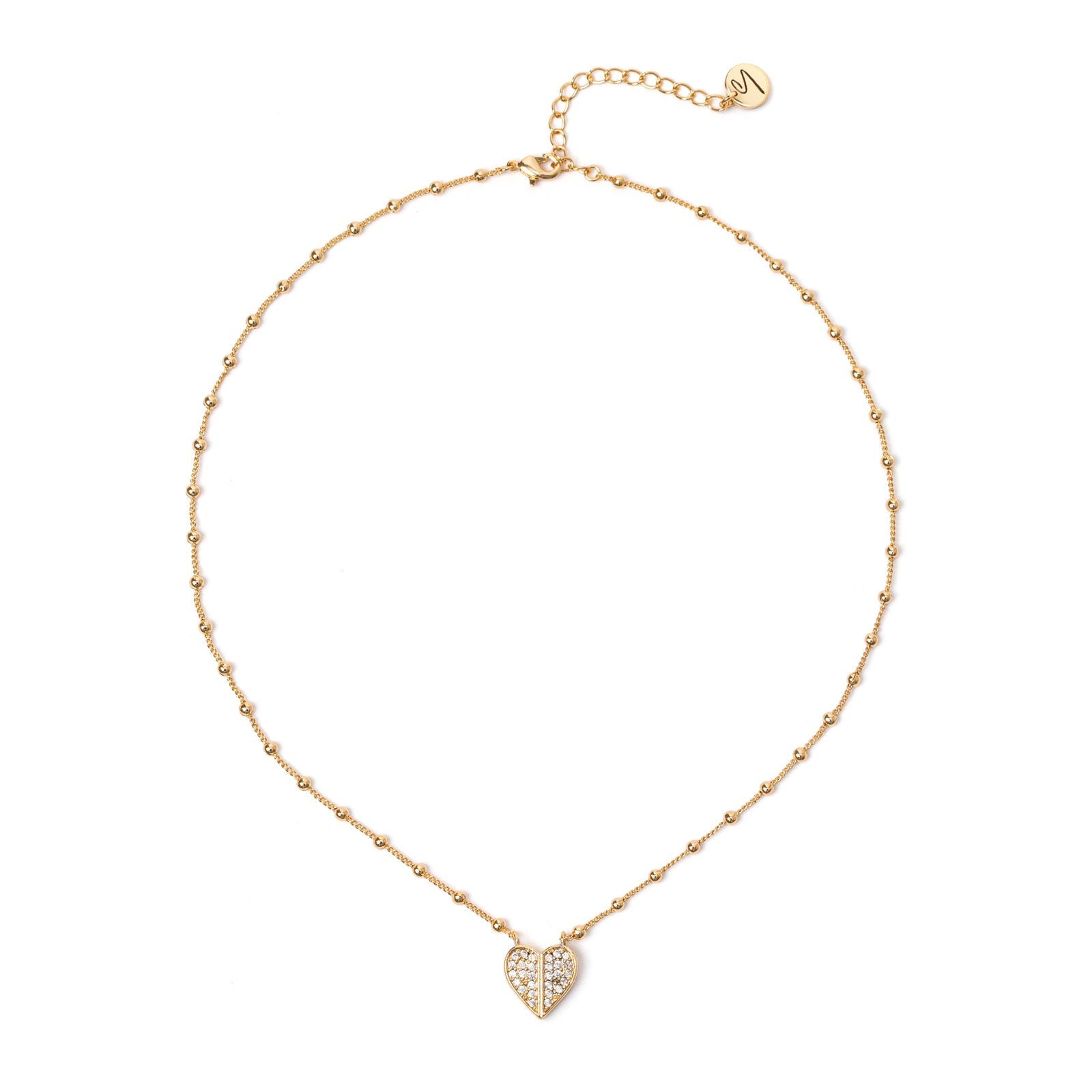 Girocollo mini-boule e cuore di pavè #Sharethelove - Oro - Sodini Bijoux