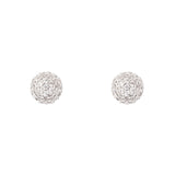 Half sphere earrings Petit Pavè - White - Sodini Bijoux