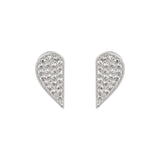 Orecchini due metà cuore di pavè #Sharethelove - Argento - Sodini Bijoux