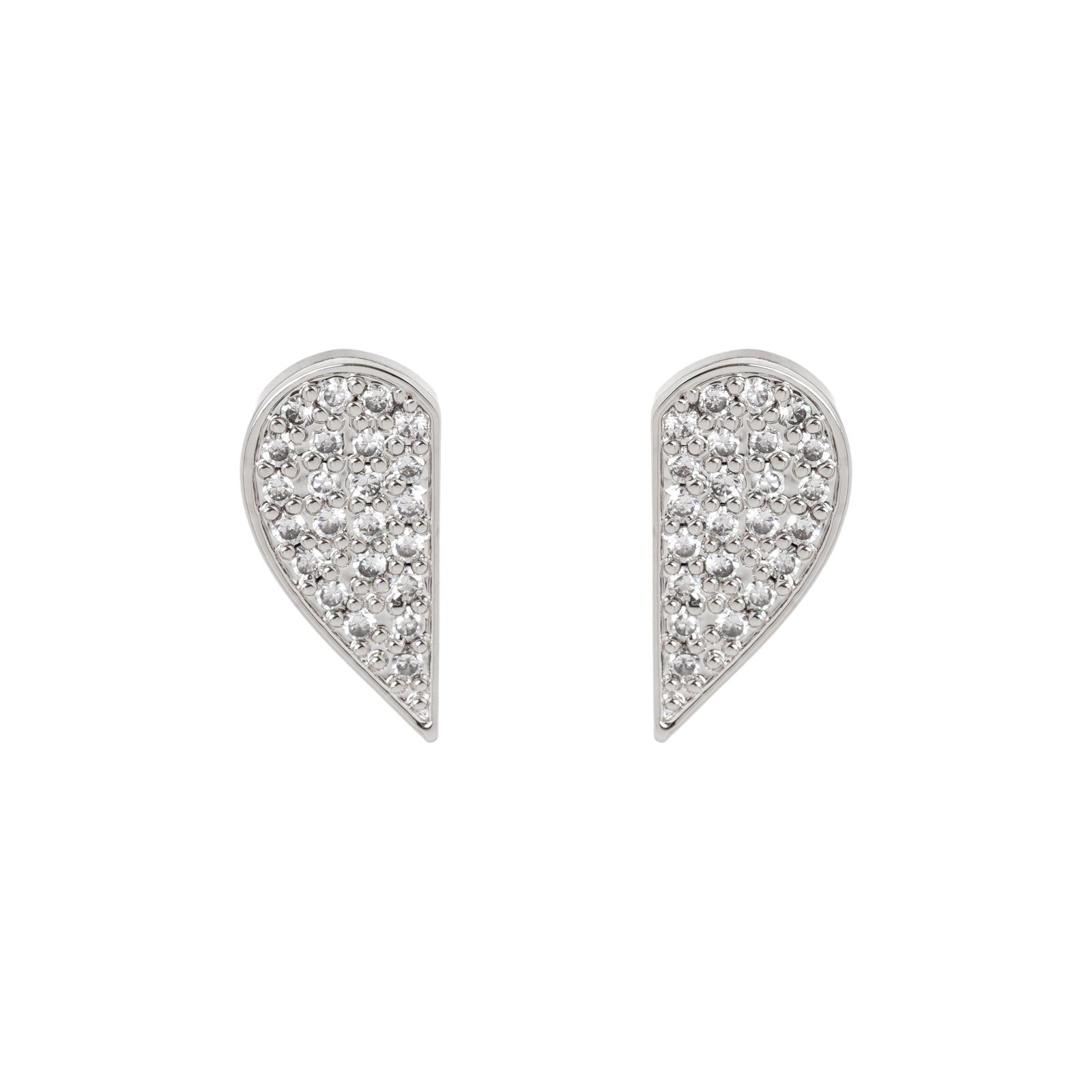 Orecchini due metà cuore di pavè #Sharethelove - Argento - Sodini Bijoux