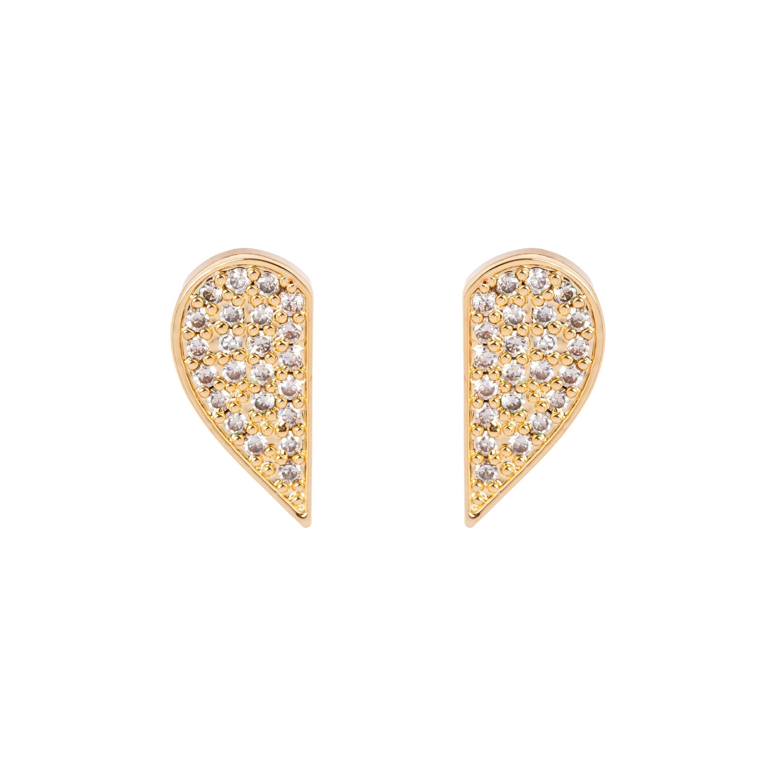 Orecchini due metà cuore di pavè #Sharethelove - Oro - Sodini Bijoux
