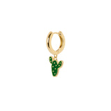 Mono orecchino con cerchio e cactus Summer Mania - Verde - Sodini Bijoux