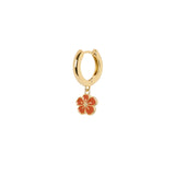 Mono orecchino con cerchio e fiorellino Summer Mania - Arancio - Sodini Bijoux
