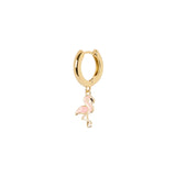 Mono orecchino con cerchio e fenicottero Summer Mania - Rosa - Sodini Bijoux