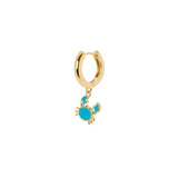 Single earring with hoop and little crab Summer Mania - Blue - Sodini Bijoux
